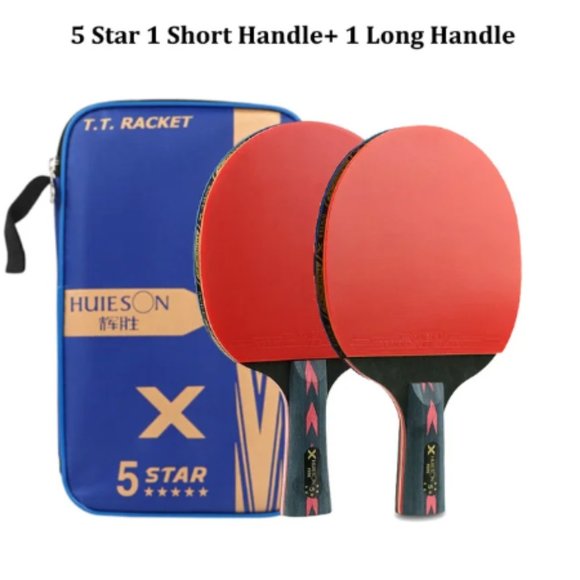 2pc Ping Pong Rackets Set 5 Star Offensive Table Tennis Racket with Fine Contr - Picture 6 of 15
